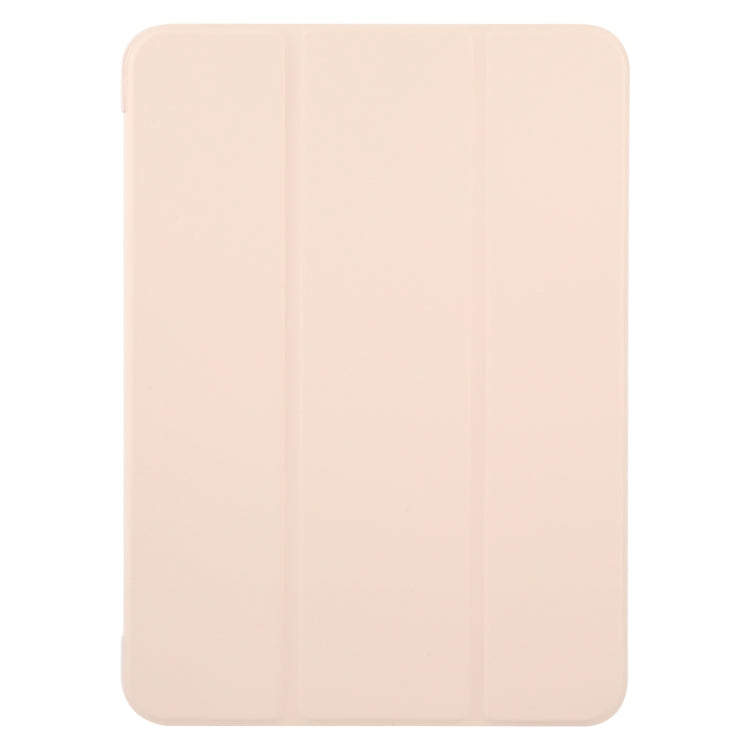 For iPad Pro 11 2024 GEBEI 3-folding Holder Shockproof Flip Leather Tablet Case(Pink) - iPad Pro 11 2024 Cases by GEBEI | Online Shopping UK | buy2fix