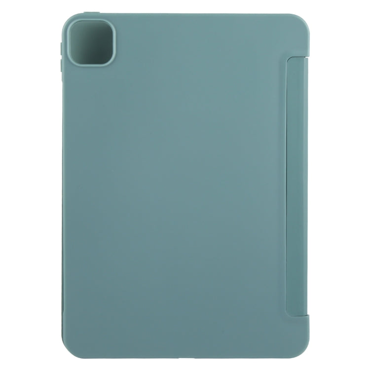 For iPad Air 13 2024 GEBEI 3-folding Holder Shockproof Flip Leather Tablet Case(Dark Green) - iPad Air 13 2024 Cases by GEBEI | Online Shopping UK | buy2fix