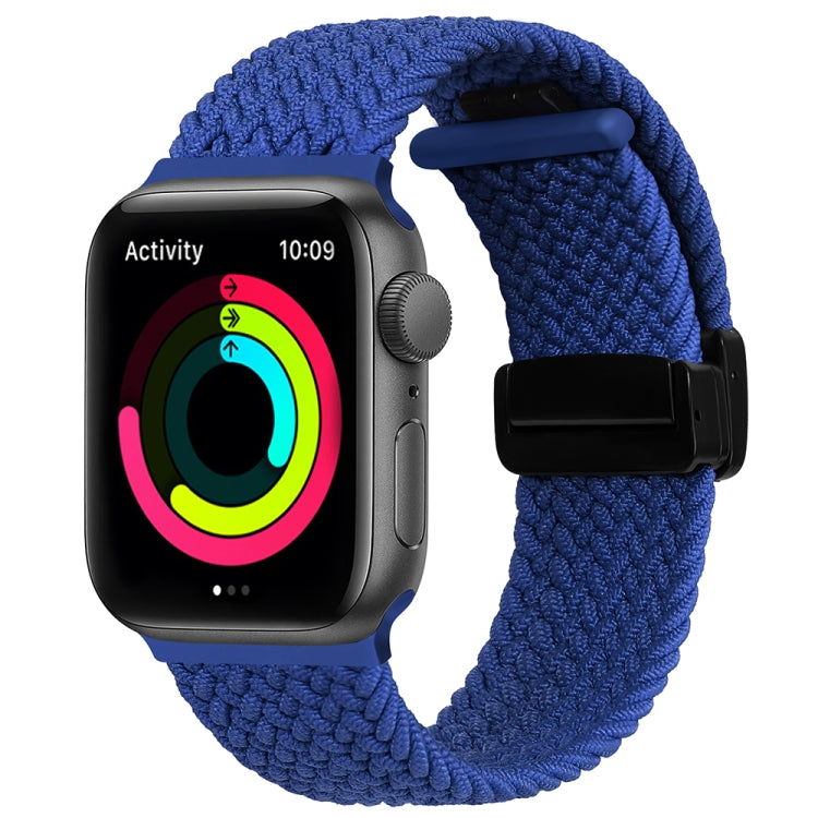 Magnetic Fold Clasp Woven Watch Band For Apple Watch 4 44mm(Blue) - Watch Bands by buy2fix | Online Shopping UK | buy2fix