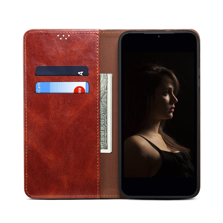 For Google Pixel 9 / 9 Pro Oil Wax Crazy Horse Texture Leather Phone Case(Brown) - Google Cases by buy2fix | Online Shopping UK | buy2fix