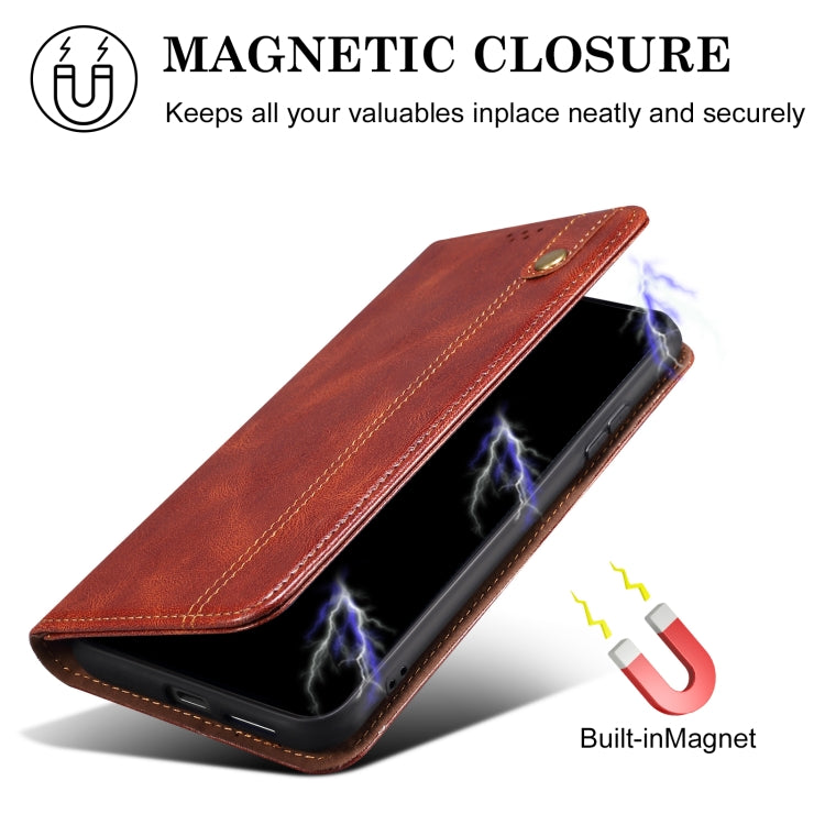 For Google Pixel 9 / 9 Pro Oil Wax Crazy Horse Texture Leather Phone Case(Brown) - Google Cases by buy2fix | Online Shopping UK | buy2fix