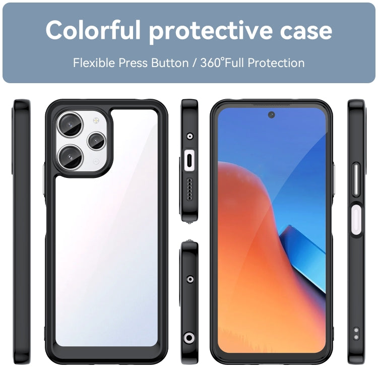 For Xiaomi Poco M6 Pro 5G Colorful Series Acrylic Hybrid TPU Phone Case(Black) - Xiaomi Cases by buy2fix | Online Shopping UK | buy2fix