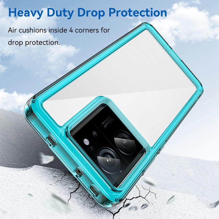 For Xiaomi 13T Colorful Series Acrylic Hybrid TPU Phone Case(Transparent Blue) - Xiaomi Cases by buy2fix | Online Shopping UK | buy2fix