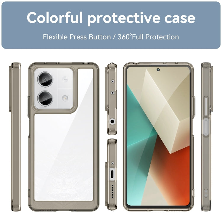 For Xiaomi Redmi Note 13 5G Colorful Series Acrylic Hybrid TPU Phone Case(Transparent Grey) - Note 13 Cases by buy2fix | Online Shopping UK | buy2fix