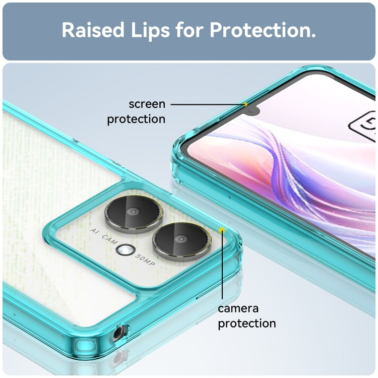 For Xiaomi Redmi 13C 5G Colorful Series Acrylic Hybrid TPU Phone Case(Transparent Blue) - 13C Cases by buy2fix | Online Shopping UK | buy2fix