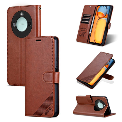 For Honor X60 AZNS Sheepskin Texture Flip Leather Phone Case(Brown) - Honor Cases by AZNS | Online Shopping UK | buy2fix