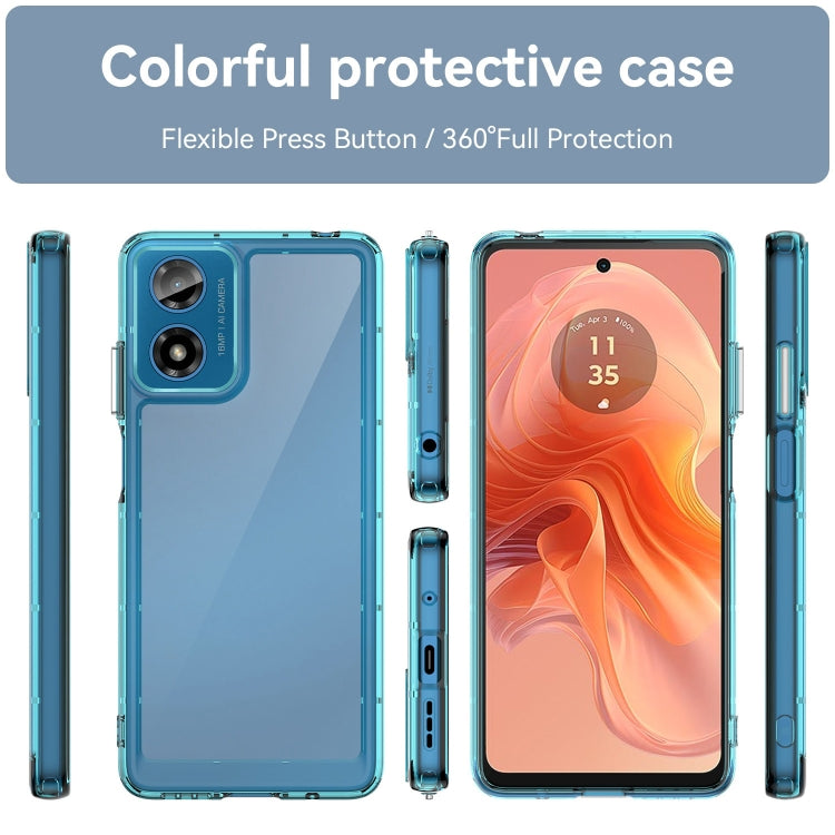 For Motorola Moto G04 Colorful Series Acrylic Hybrid TPU Phone Case(Transparent Blue) - Motorola Cases by buy2fix | Online Shopping UK | buy2fix