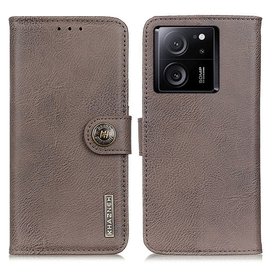 For Xiaomi 13T 5G / Redmi K60 Ultra 5G KHAZNEH Cowhide Texture Flip Leather Phone Case(Khaki) - Redmi K60 Ultra Cases by buy2fix | Online Shopping UK | buy2fix