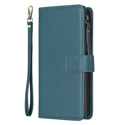 For Google Pixel 8 9 Card Slots Zipper Wallet Leather Flip Phone Case(Green) - Google Cases by buy2fix | Online Shopping UK | buy2fix