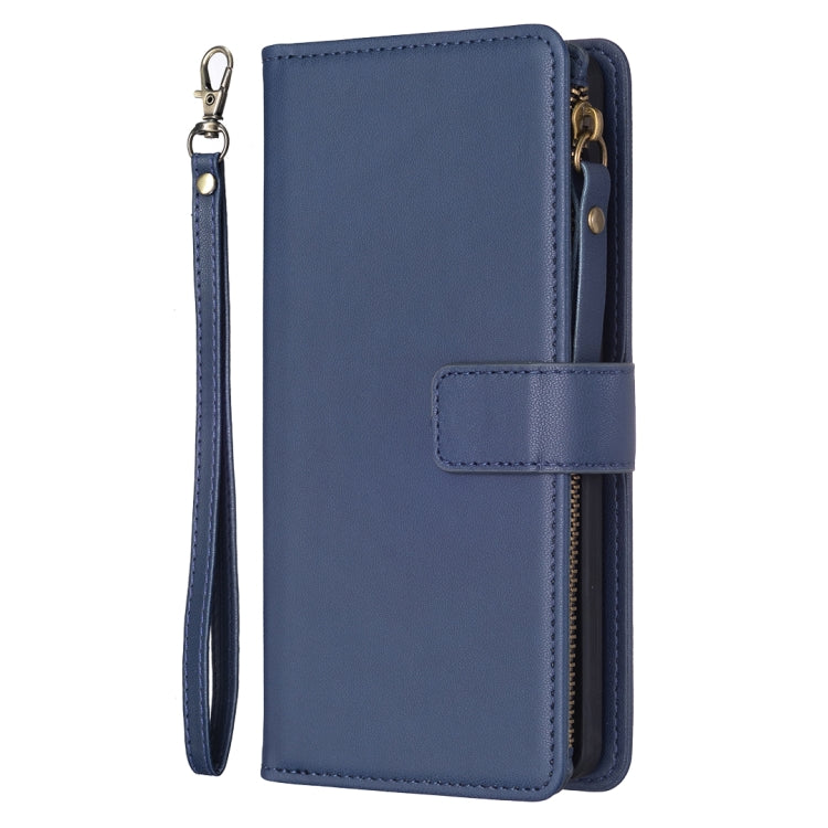 For Google Pixel 8 9 Card Slots Zipper Wallet Leather Flip Phone Case(Blue) - Google Cases by buy2fix | Online Shopping UK | buy2fix