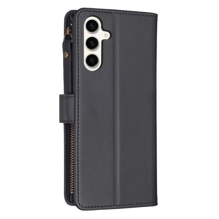 For Samsung Galaxy S23 FE 5G 9 Card Slots Zipper Wallet Leather Flip Phone Case(Black) - Galaxy S23 FE 5G Cases by buy2fix | Online Shopping UK | buy2fix