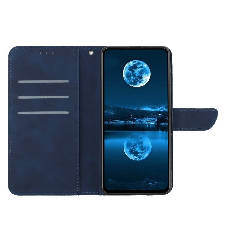 For iPhone 16 Pro Stitching Embossed Leather Phone Case(Blue) - iPhone 16 Pro Cases by buy2fix | Online Shopping UK | buy2fix