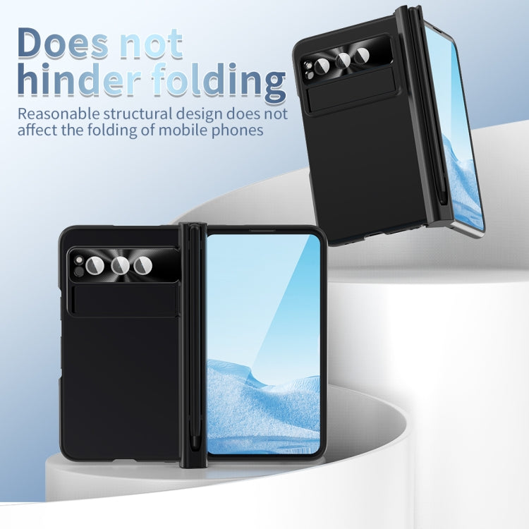 For Google Pixel Fold Integrated Electroplating PC All-inclusive Phone Case with Hinge(Black) - Google Cases by buy2fix | Online Shopping UK | buy2fix