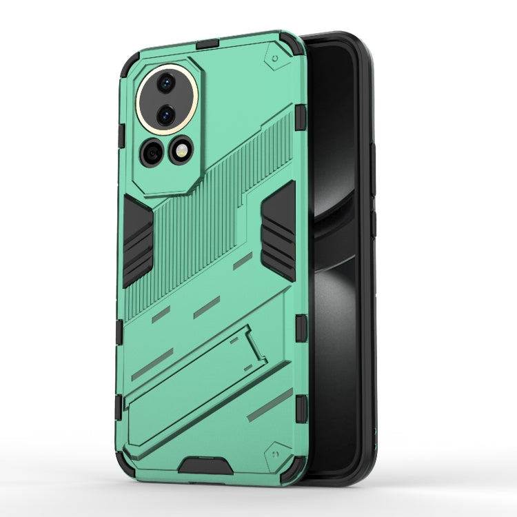 For Huawei nova 12 5G Punk Armor 2 in 1 PC + TPU Phone Case with Holder(Green) - Huawei Cases by buy2fix | Online Shopping UK | buy2fix