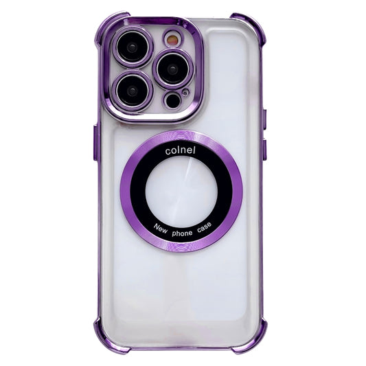 For iPhone 12 Pro Max 6D Electroplating Armor Magsafe Phone Case(Purple) - iPhone 12 Pro Max Cases by buy2fix | Online Shopping UK | buy2fix