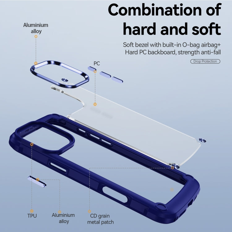 For iPhone 16 Pro TPU + PC Lens Protection Phone Case(Blue) - iPhone 16 Pro Cases by buy2fix | Online Shopping UK | buy2fix