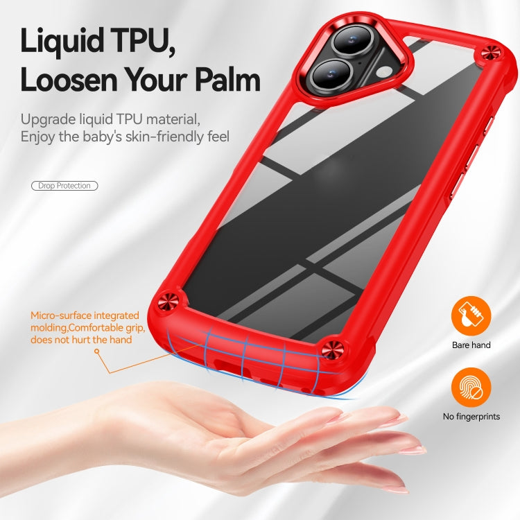 For iPhone 16 TPU + PC Lens Protection Phone Case(Red) - iPhone 16 Cases by buy2fix | Online Shopping UK | buy2fix