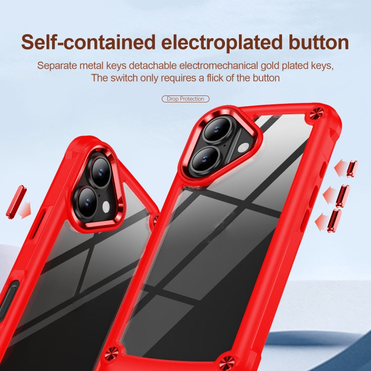 For iPhone 16 TPU + PC Lens Protection Phone Case(Red) - iPhone 16 Cases by buy2fix | Online Shopping UK | buy2fix