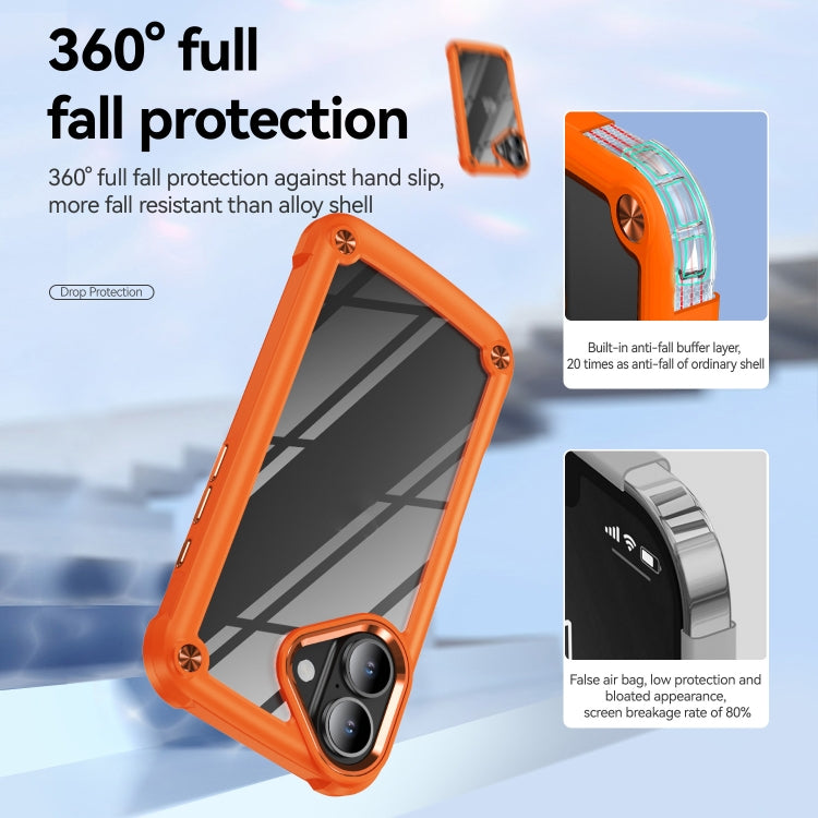 For iPhone 16 TPU + PC Lens Protection Phone Case(Orange) - iPhone 16 Cases by buy2fix | Online Shopping UK | buy2fix