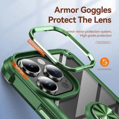 For iPhone 16 Pro Max TPU + PC Lens Protection Phone Case with Ring Holder(Green) - iPhone 16 Pro Max Cases by buy2fix | Online Shopping UK | buy2fix