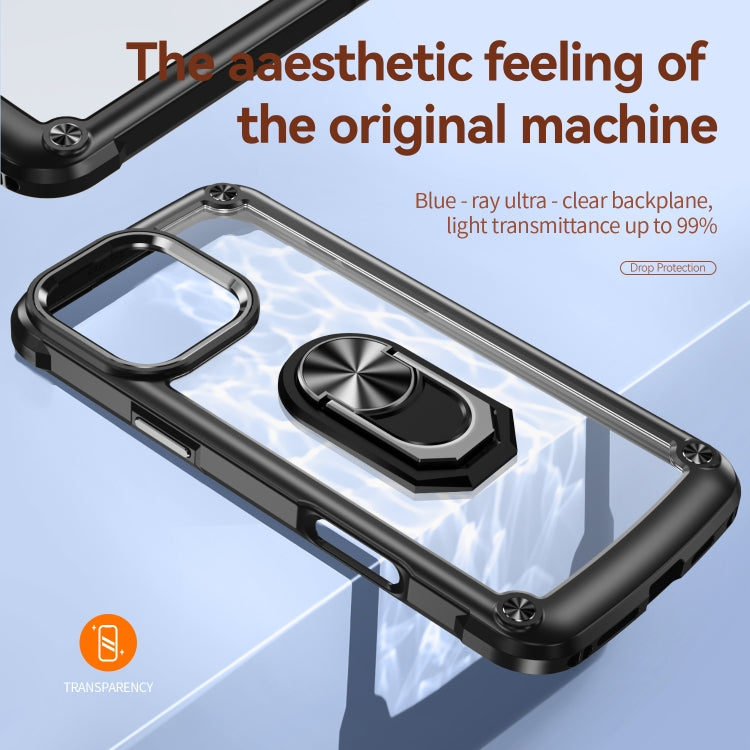 For iPhone 16 Pro TPU + PC Lens Protection Phone Case with Ring Holder(Black) - iPhone 16 Pro Cases by buy2fix | Online Shopping UK | buy2fix