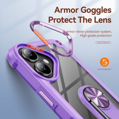 For iPhone 16 Plus TPU + PC Lens Protection Phone Case with Ring Holder(Purple) - iPhone 16 Plus Cases by buy2fix | Online Shopping UK | buy2fix