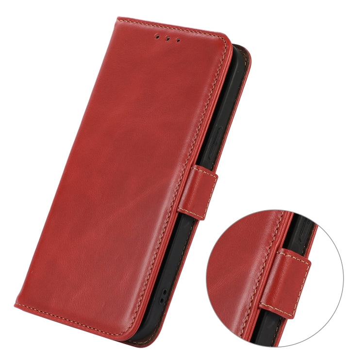 For iPhone 16 Pro Max Crazy Horse Top Layer Cowhide Leather Phone Case(Red) - iPhone 16 Pro Max Cases by buy2fix | Online Shopping UK | buy2fix