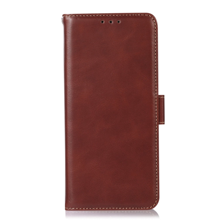 For iPhone 16 Crazy Horse Top Layer Cowhide Leather Phone Case(Brown) - iPhone 16 Cases by buy2fix | Online Shopping UK | buy2fix