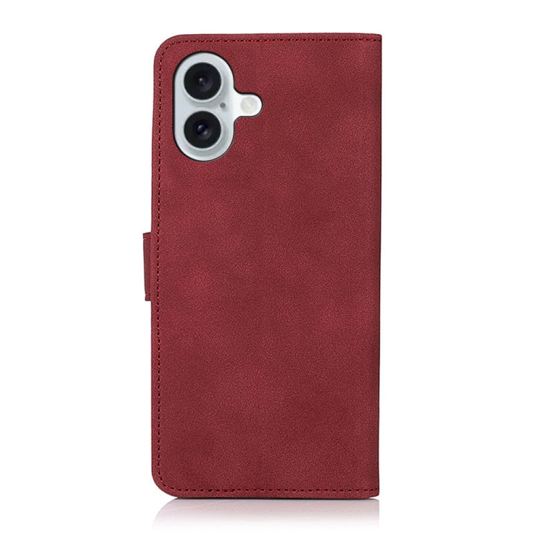 For iPhone 16 Plus KHAZNEH Matte Texture Leather Phone Case(Red) - iPhone 16 Plus Cases by buy2fix | Online Shopping UK | buy2fix