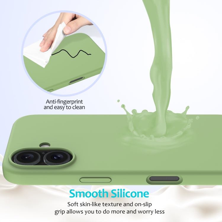 For iPhone 16 Solid Color Silicone Phone Case(Mint Green) - More iPhone Cases by buy2fix | Online Shopping UK | buy2fix