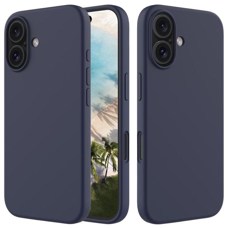 For iPhone 16 Solid Color Silicone Phone Case(Midnight Blue) - More iPhone Cases by buy2fix | Online Shopping UK | buy2fix