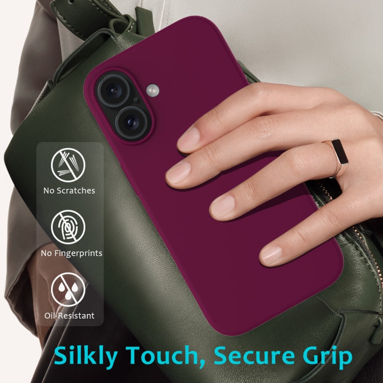 For iPhone 16 Solid Color Silicone Phone Case(Violet) - More iPhone Cases by buy2fix | Online Shopping UK | buy2fix