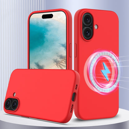 For iPhone 16 Plus Shockproof Silicone Magsafe Phone Case(Red) - iPhone 16 Plus Cases by buy2fix | Online Shopping UK | buy2fix