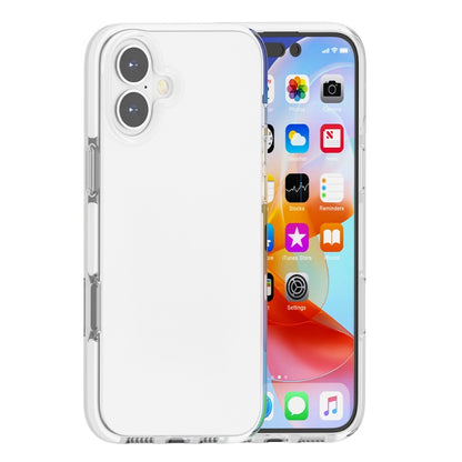 For iPhone 16 Two-color Shockproof High Transparency TPU Phone Case(White) - iPhone 16 Cases by buy2fix | Online Shopping UK | buy2fix