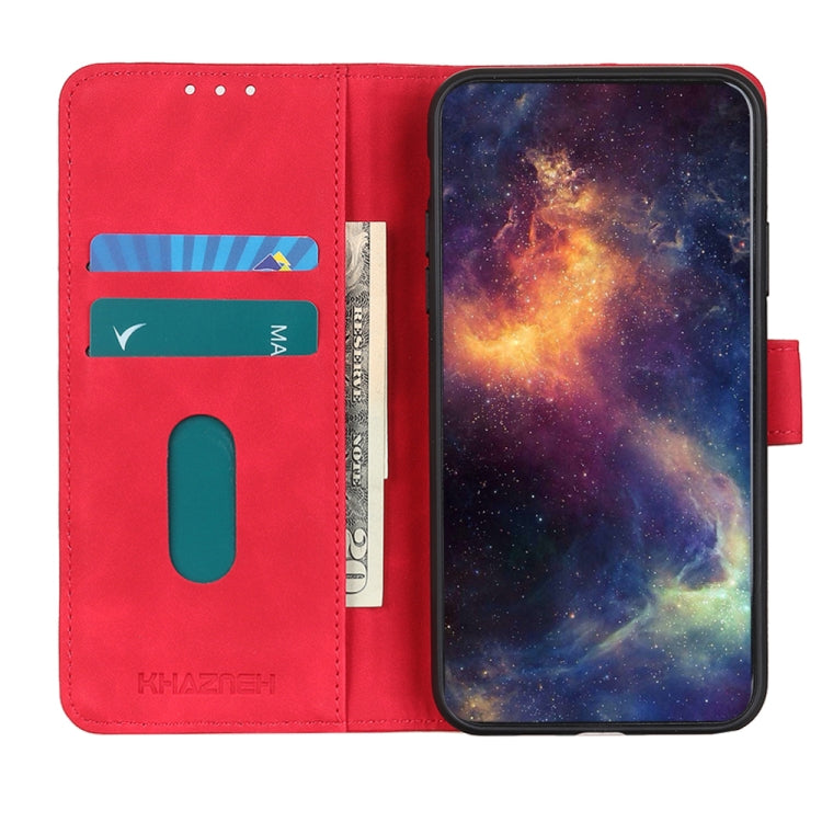 For iPhone 16 KHAZNEH Retro Texture Leather Phone Case(Red) - iPhone 16 Cases by buy2fix | Online Shopping UK | buy2fix