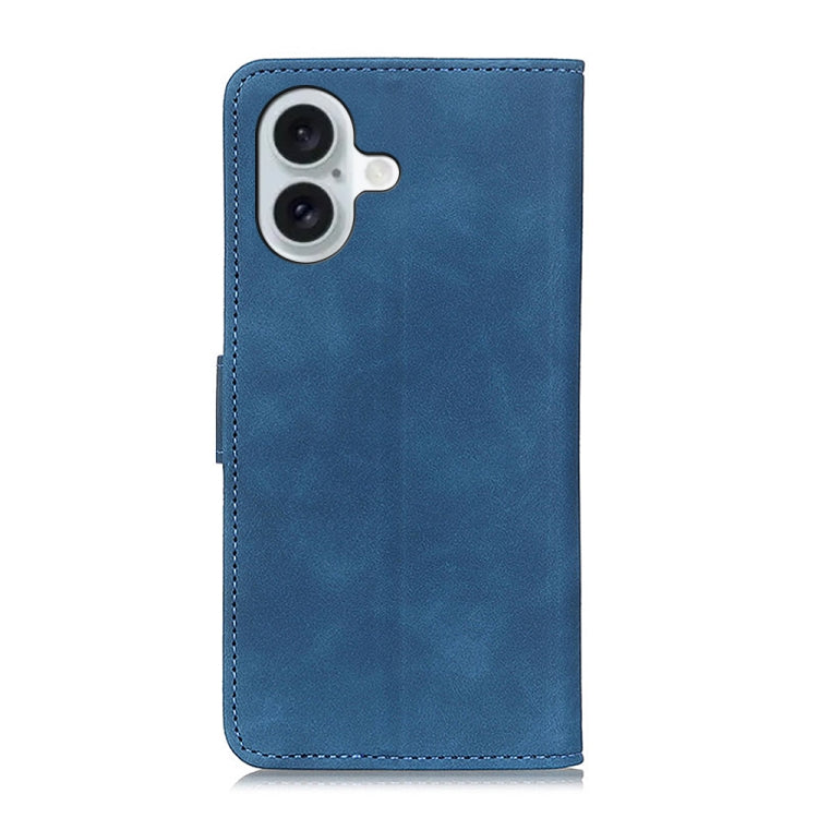 For iPhone 16 Plus KHAZNEH Retro Texture Leather Phone Case(Blue) - iPhone 16 Plus Cases by buy2fix | Online Shopping UK | buy2fix