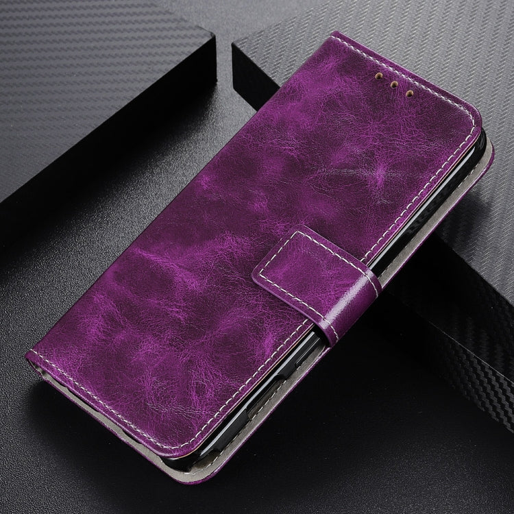 For iPhone 16 Plus Retro Crazy Horse Texture Horizontal Flip Leather Phone Case(Purple) - iPhone 16 Plus Cases by buy2fix | Online Shopping UK | buy2fix