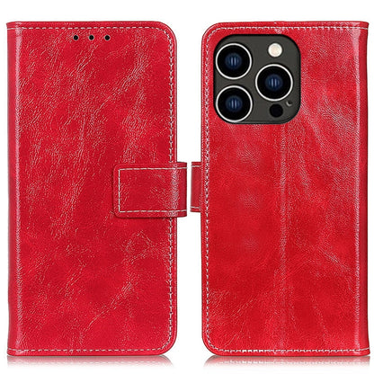 For iPhone 16 Pro Retro Crazy Horse Texture Horizontal Flip Leather Phone Case(Red) - iPhone 16 Pro Cases by buy2fix | Online Shopping UK | buy2fix