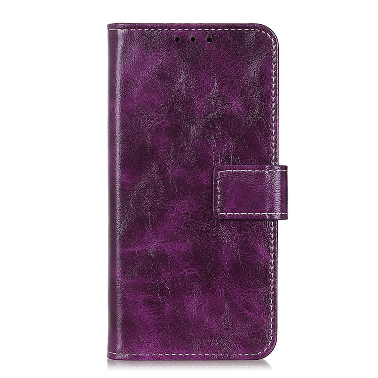 For iPhone SE 2024 Retro Crazy Horse Texture Horizontal Flip Leather Phone Case(Purple) - More iPhone Cases by buy2fix | Online Shopping UK | buy2fix