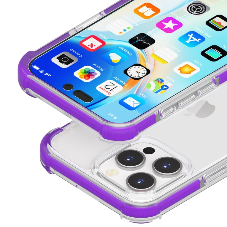 For iPhone 16 Pro Four-corner Shockproof TPU + Acrylic Phone Case(Purple) - iPhone 16 Pro Cases by buy2fix | Online Shopping UK | buy2fix