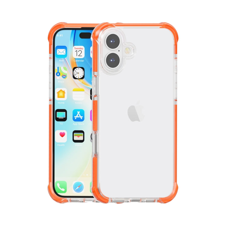 For iPhone 16 Plus Four-corner Shockproof TPU + Acrylic Phone Case(Orange) - iPhone 16 Plus Cases by buy2fix | Online Shopping UK | buy2fix