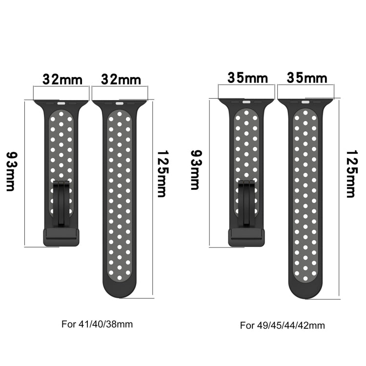 For Apple Watch SE 2023 40mm Magnetic Buckle Silicone Watch Band(Black Cyan) - Watch Bands by buy2fix | Online Shopping UK | buy2fix