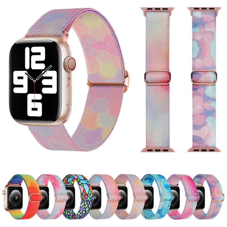 For Apple Watch Ultra 49mm Painted Pattern Nylon Replacement Watch Band(Flower Butterfly) - Watch Bands by buy2fix | Online Shopping UK | buy2fix