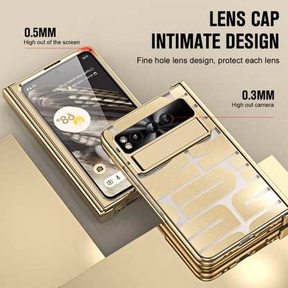 For Google Pixel Fold Integrated Electroplating Folding Phone Case with Pen Slot & Hinge(Gold) - Google Cases by buy2fix | Online Shopping UK | buy2fix