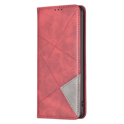 For Motorola Moto G54 5G EU Edition Rhombus Texture Magnetic Leather Phone Case(Red) - Motorola Cases by buy2fix | Online Shopping UK | buy2fix