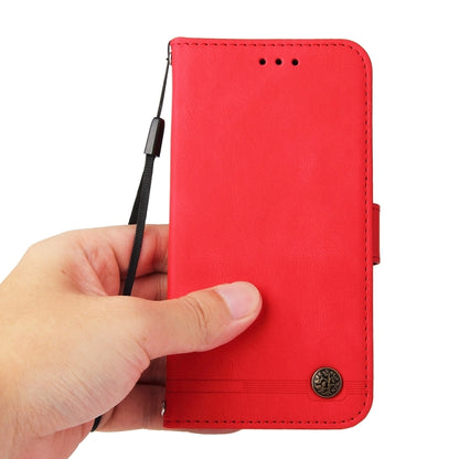 For Google Pixel 9 Pro Skin Feel Life Tree Metal Button Leather Phone Case(Red) - Google Cases by buy2fix | Online Shopping UK | buy2fix