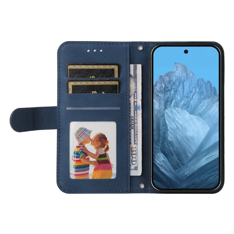 For Google Pixel 9 Skin Feel Life Tree Metal Button Leather Phone Case(Blue) - Google Cases by buy2fix | Online Shopping UK | buy2fix