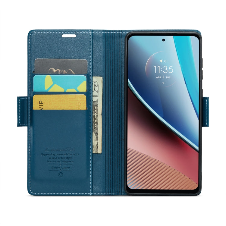 For Motorola Moto G Stylus 5G 2023 CaseMe 023 Butterfly Buckle Litchi Texture RFID Anti-theft Leather Phone Case(Blue) - Motorola Cases by CaseMe | Online Shopping UK | buy2fix