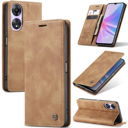 For OPPO A58 5G / A58X 5G CaseMe 013 Multifunctional Horizontal Flip Leather Phone Case(Brown) - OPPO Cases by CaseMe | Online Shopping UK | buy2fix