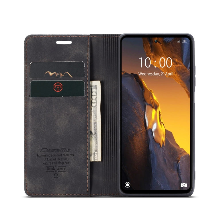 For Xiaomi Poco F5 5G/Redmi Note 12 Turbo 5G CaseMe 013 Multifunctional Horizontal Flip Leather Phone Case(Black) - Xiaomi Cases by CaseMe | Online Shopping UK | buy2fix